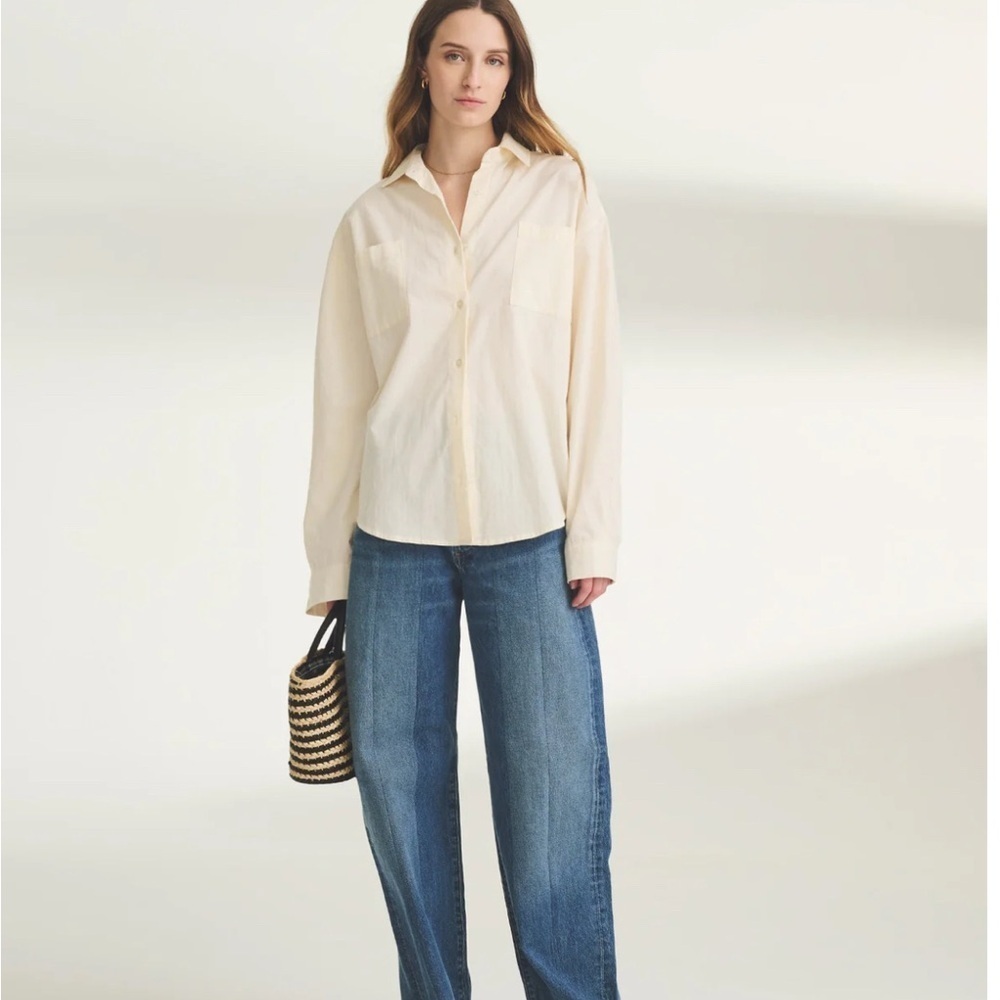 NAADAM Organic Cotton Button Up Shirt Classic Relaxed Fit Aesthetic Effortless